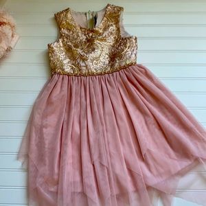 Pink formal dress with tulle